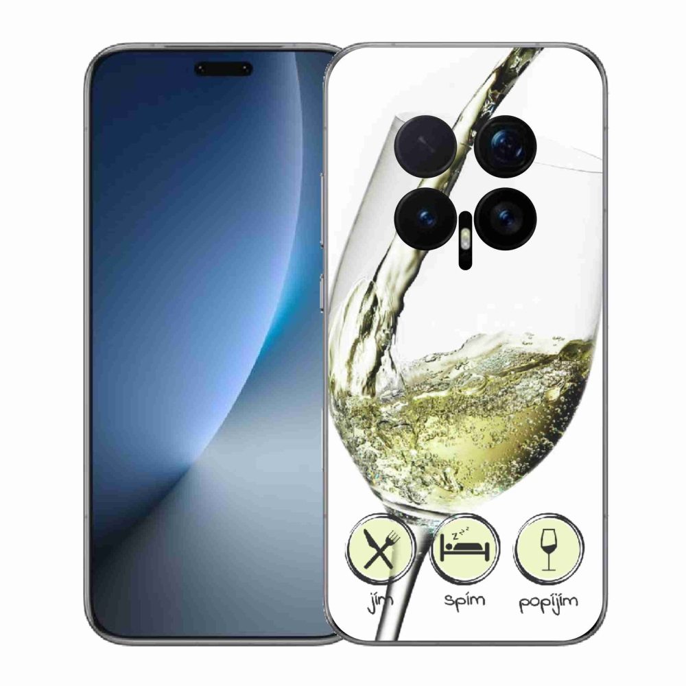 Gelový kryt mmCase na Honor Magic 8 Pro - sklenička vína bílé
