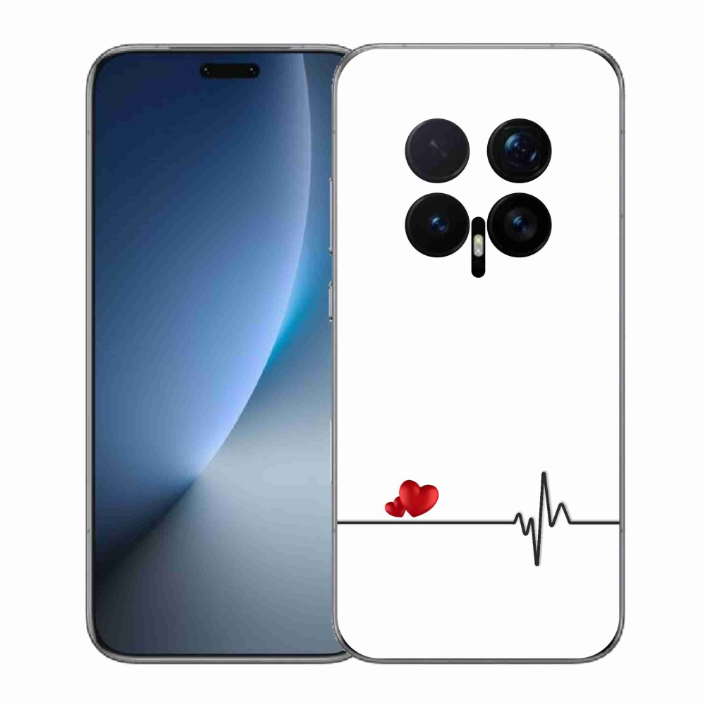 Gelový kryt mmCase na Honor Magic 8 Pro - srdce a tep bílé pozadí