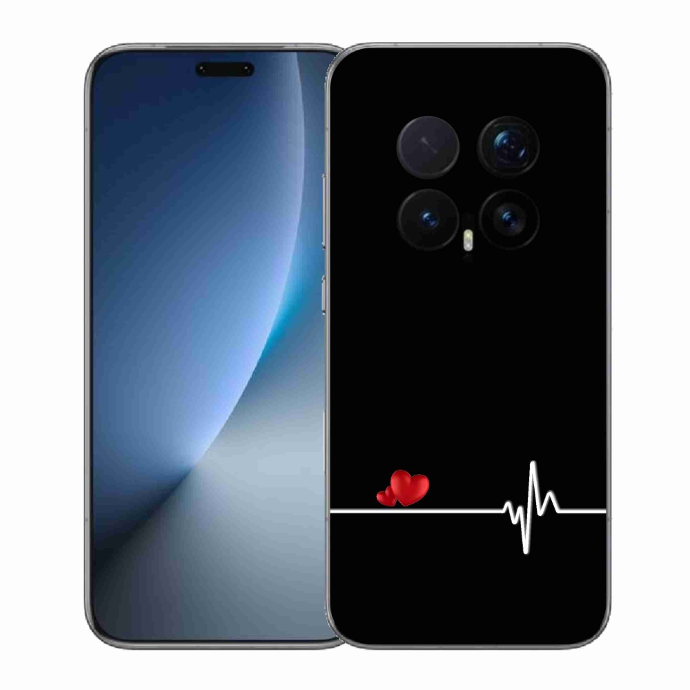 Gelový kryt mmCase na Honor Magic 8 Pro - srdce a tep černé pozadí