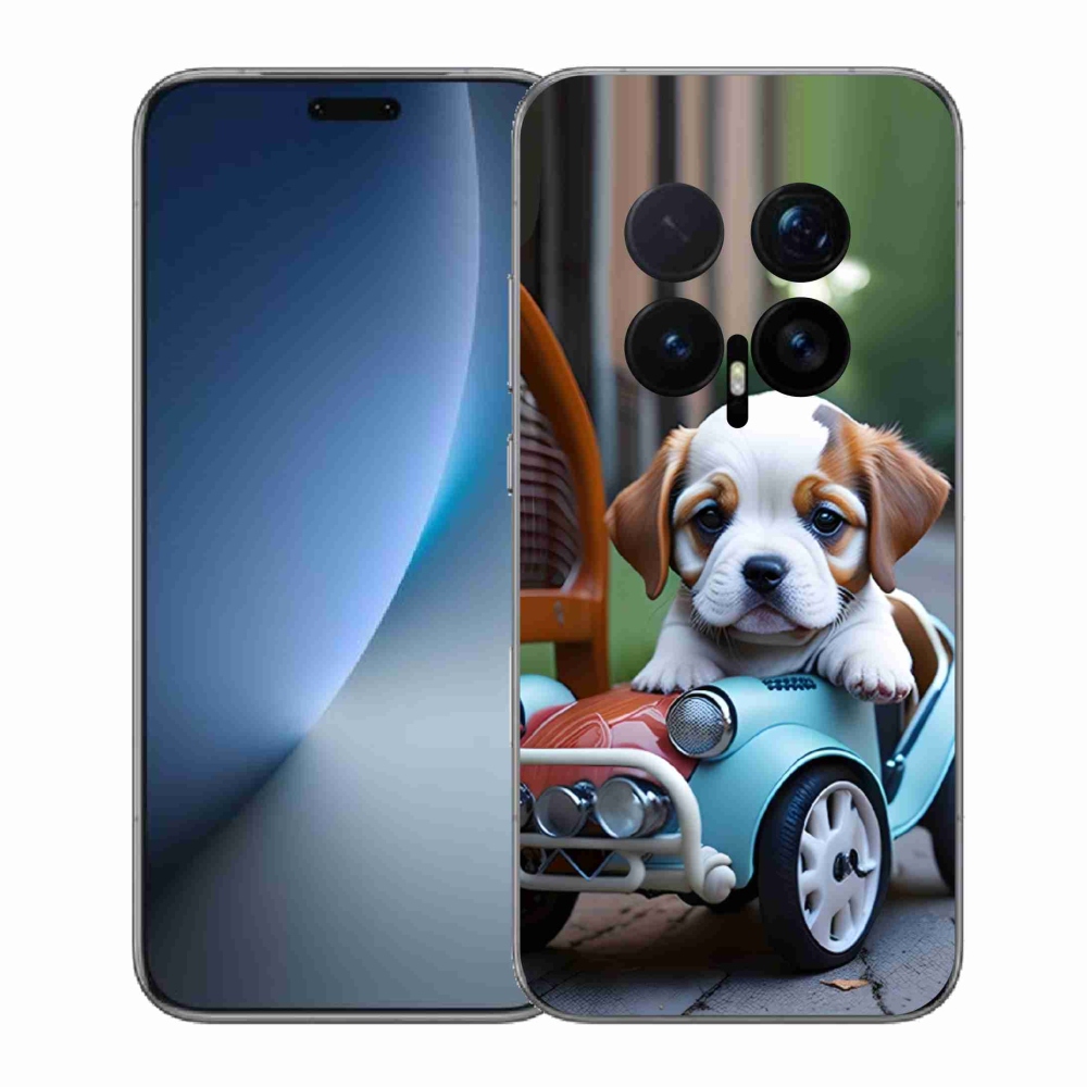 Gelový kryt mmCase na Honor Magic 8 Pro - štěně v retro autě