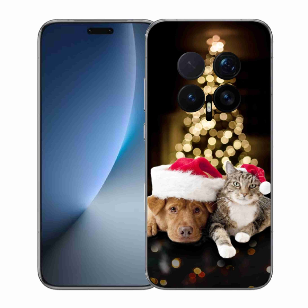 Gelový kryt mmCase na Honor Magic 8 Pro - vánoční pes a kočka