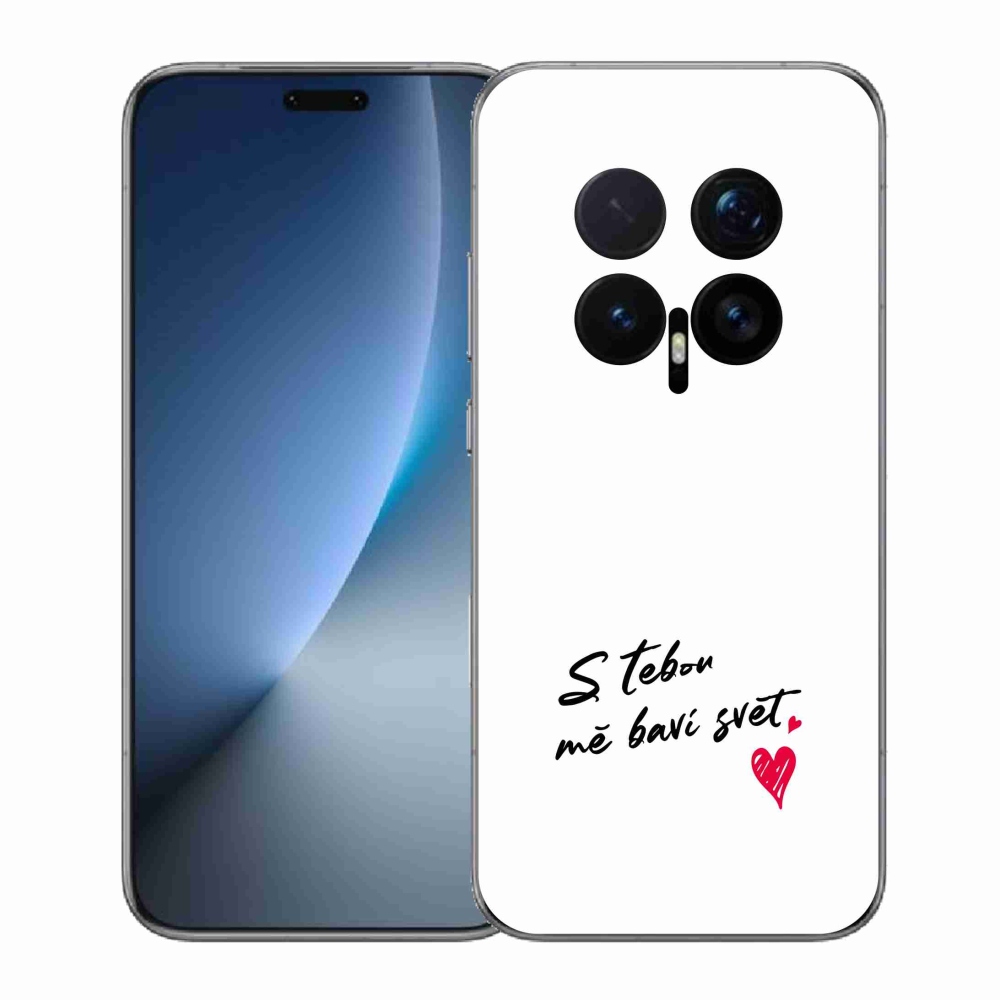 Gelový kryt mmCase na Honor Magic 8 Pro - zamilovaný text 1 bílé pozadí
