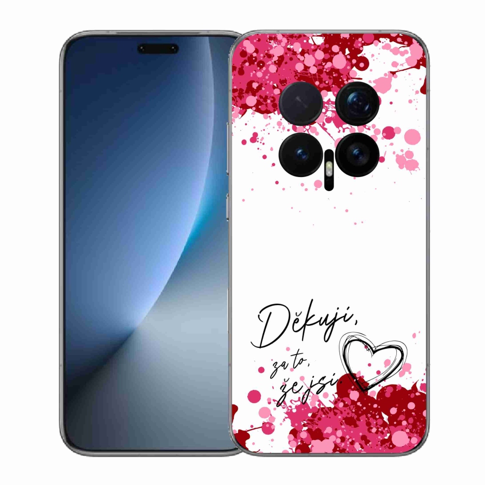 Gelový kryt mmCase na Honor Magic 8 Pro - zamilovaný text 2 bílé pozadí