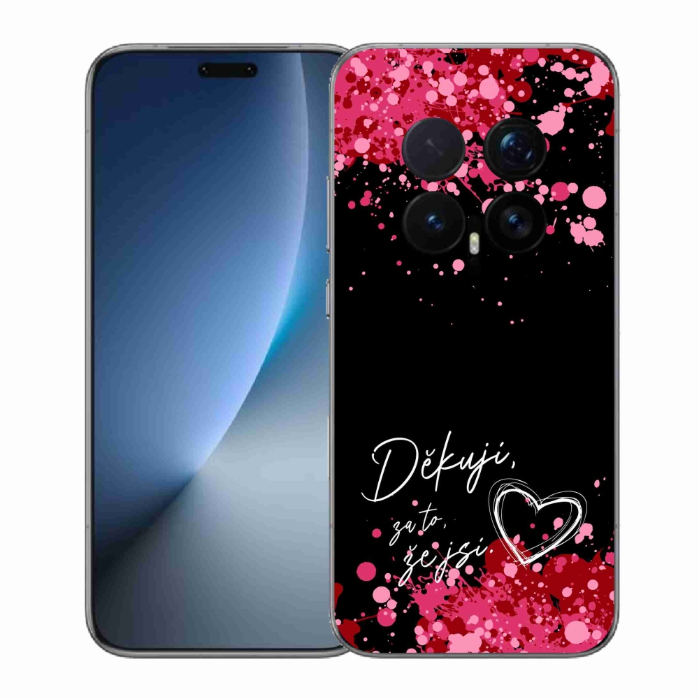 Gelový kryt mmCase na Honor Magic 8 Pro - zamilovaný text 2 černé pozadí