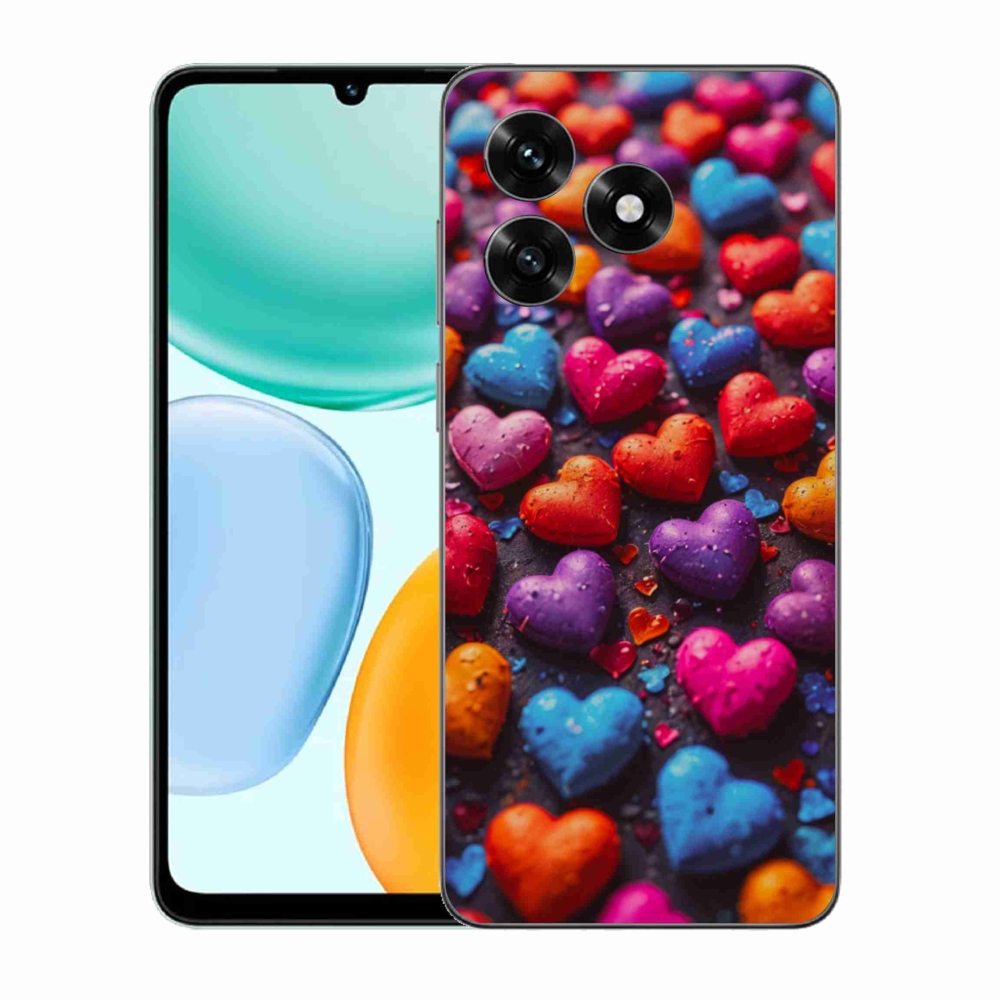 Gelový kryt mmCase na Honor X5c Plus - barevná srdce