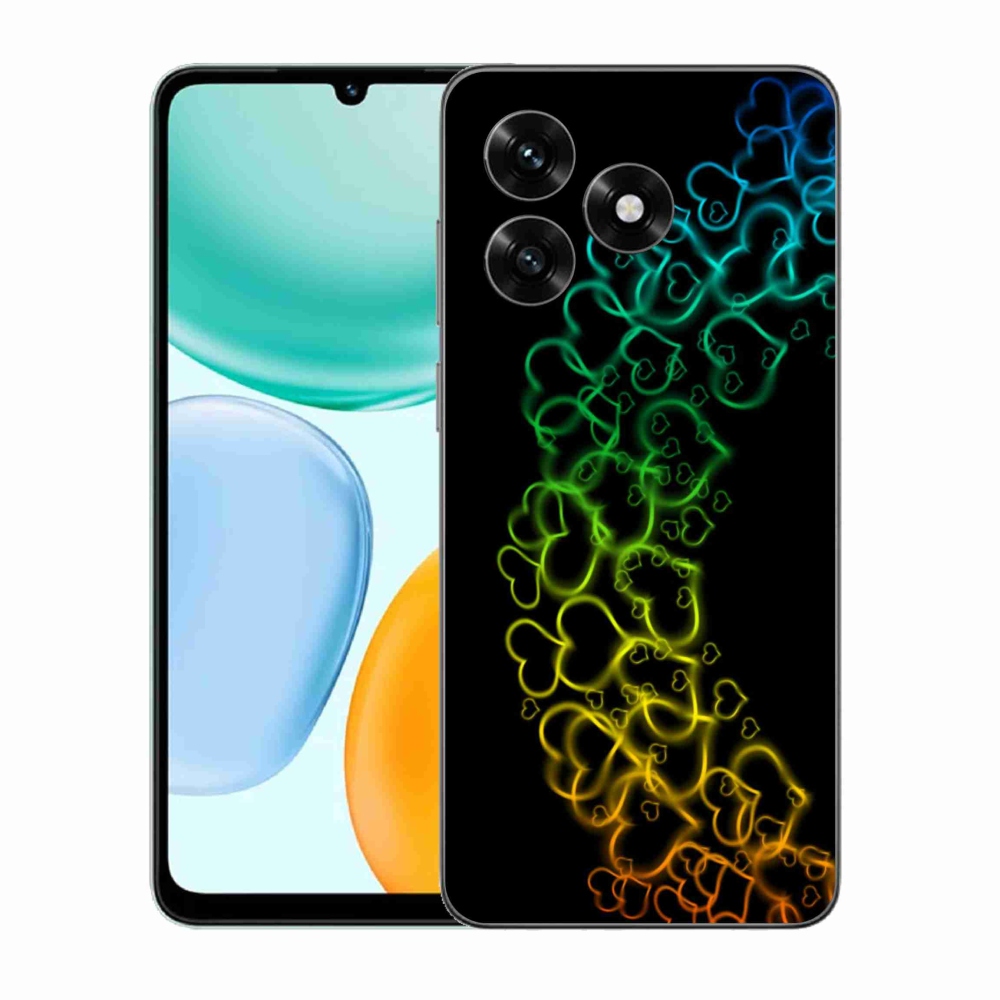 Gelový kryt mmCase na Honor X5c Plus - barevná srdíčka