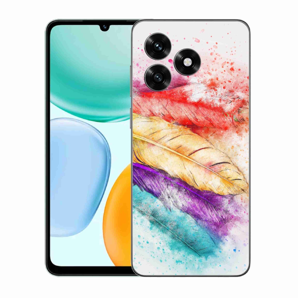 Gelový kryt mmCase na Honor X5c Plus - barevné peří