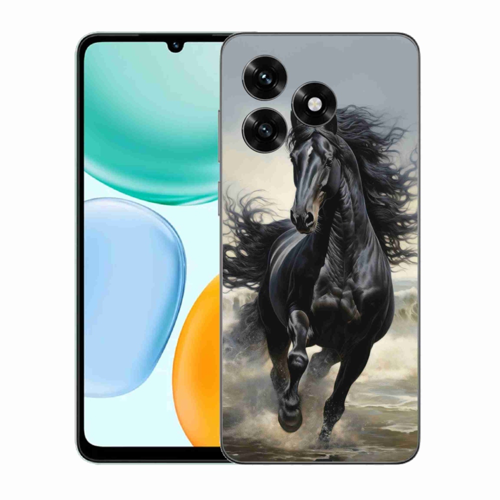 Gelový kryt mmCase na Honor X5c Plus - běžící černý kůň