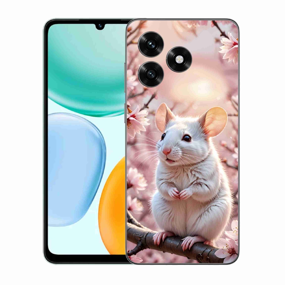 Gelový kryt mmCase na Honor X5c Plus - bílá myš na větvi