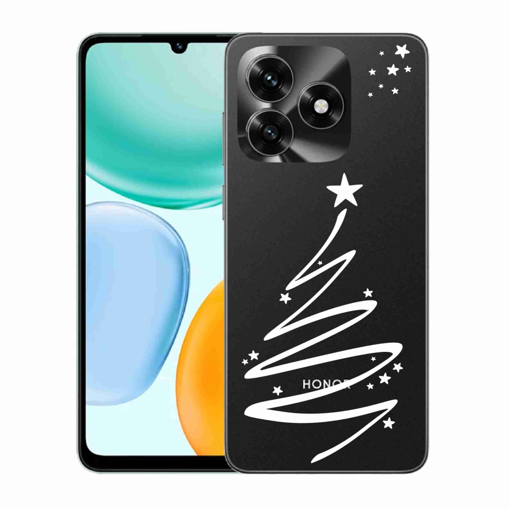 Gelový kryt mmCase na Honor X5c Plus - bílý stromeček na průhledném pozadí