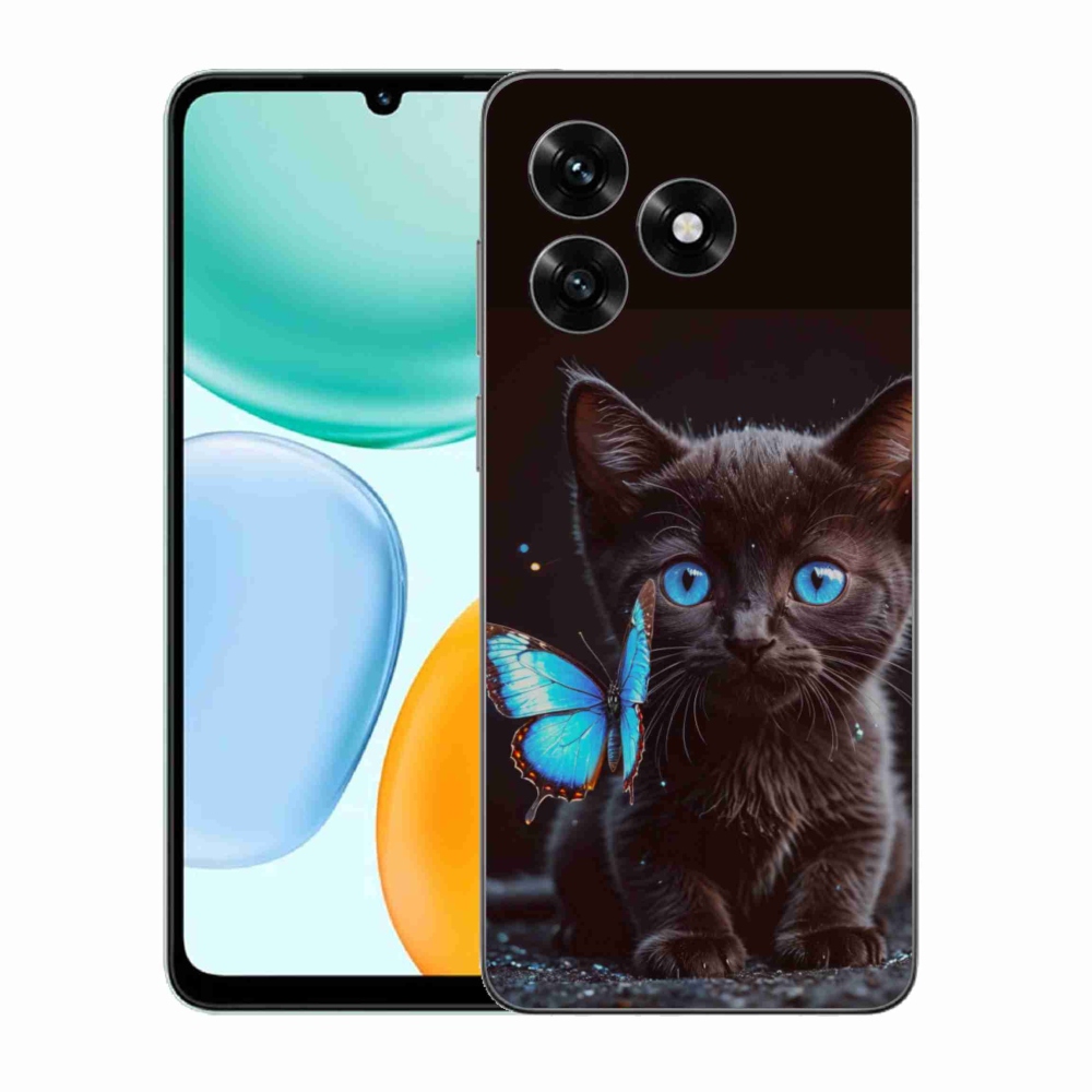 Gelový kryt mmCase na Honor X5c Plus - černé kotě 3