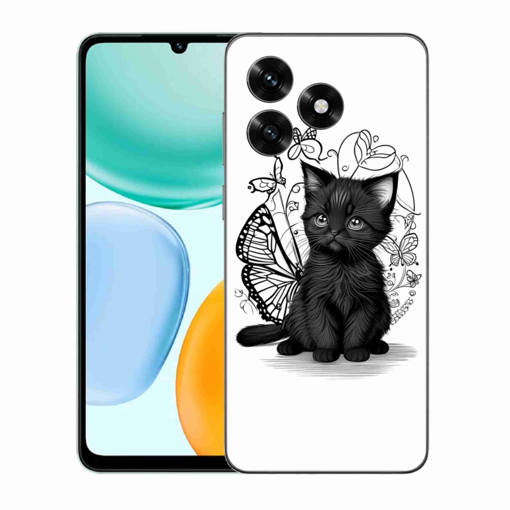 Gelový kryt mmCase na Honor X5c Plus - černé kotě