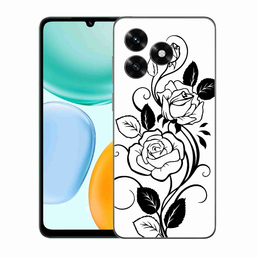 Gelový kryt mmCase na Honor X5c Plus - černobílá růže