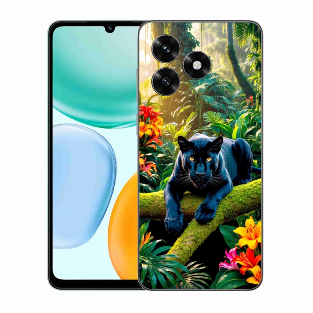 Gelový kryt mmCase na Honor X5c Plus - černý panter v džungli