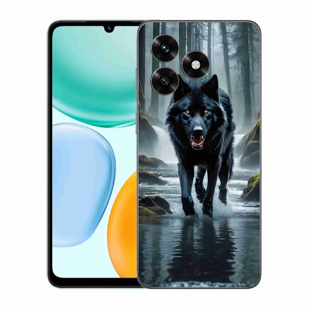 Gelový kryt mmCase na Honor X5c Plus - černý vlk