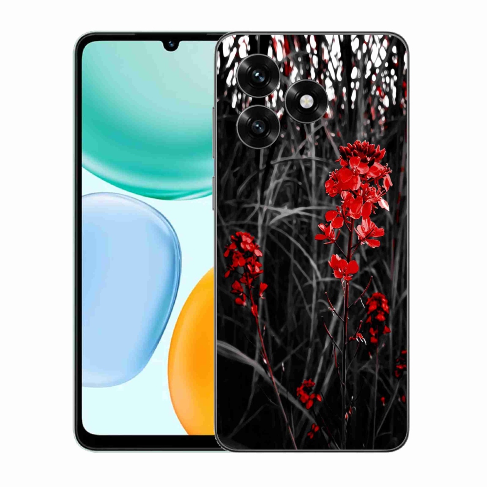 Gelový kryt mmCase na Honor X5c Plus - červená rostlina