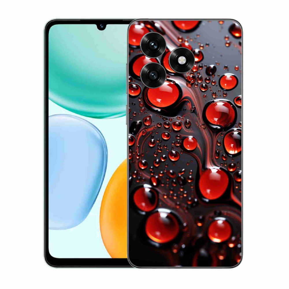 Gelový kryt mmCase na Honor X5c Plus - červené kapky 2