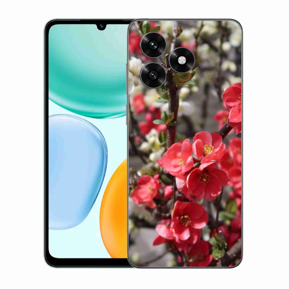 Gelový kryt mmCase na Honor X5c Plus - červené květy