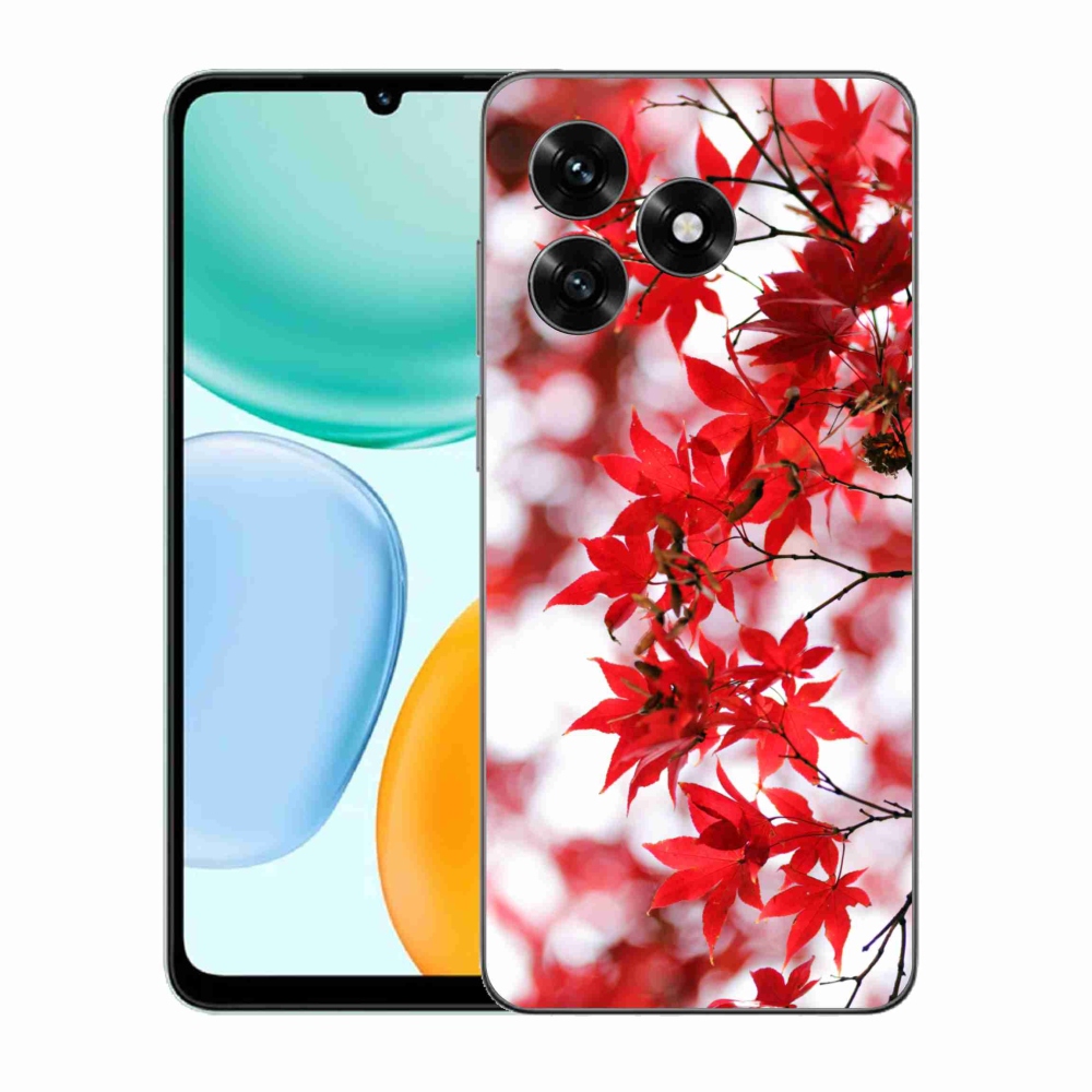 Gelový kryt mmCase na Honor X5c Plus - červené listy