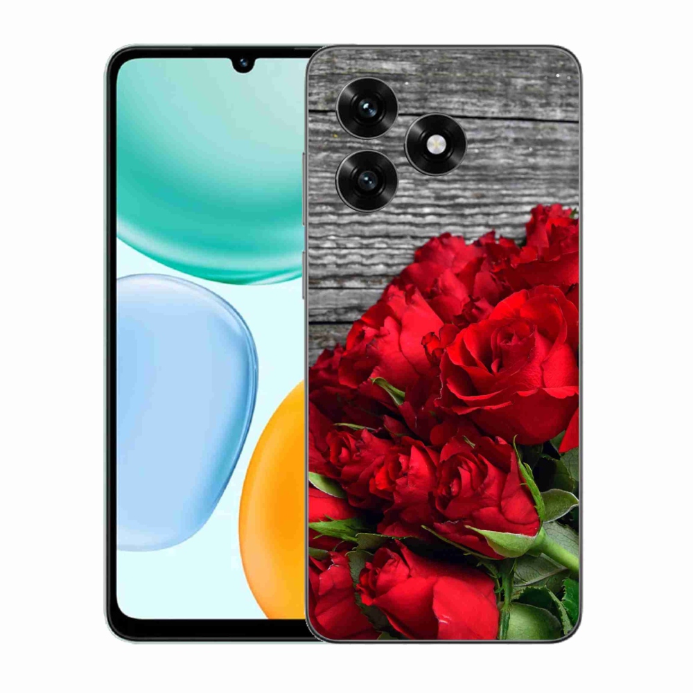 Gelový kryt mmCase na Honor X5c Plus - červené růže