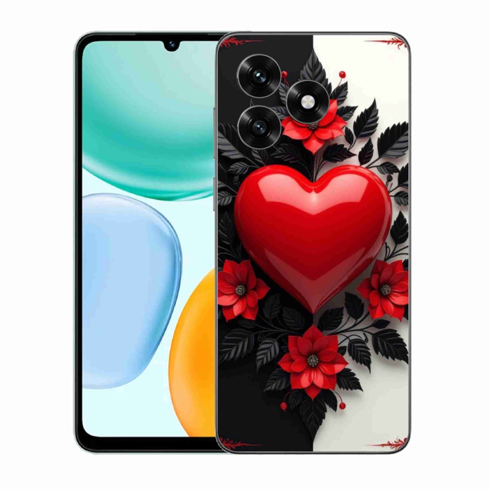 Gelový kryt mmCase na Honor X5c Plus - červené srdce