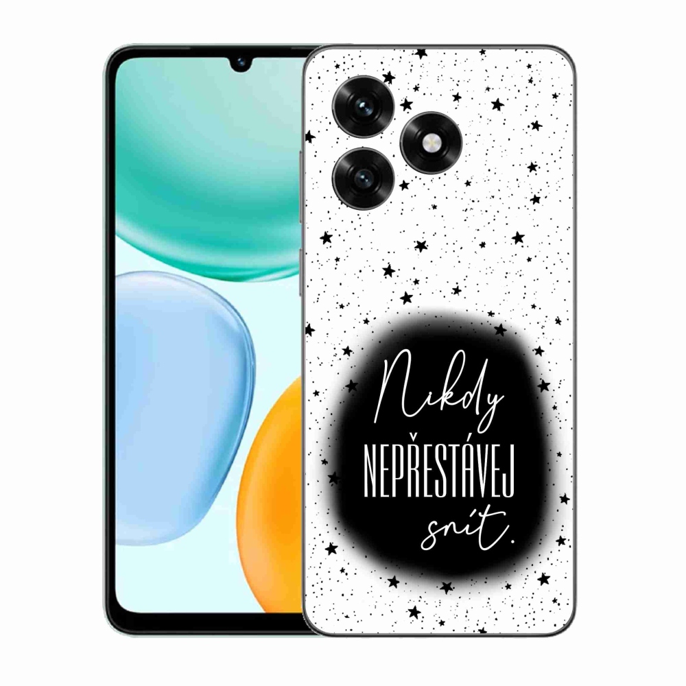 Gelový kryt mmCase na Honor X5c Plus - citát 1 černobílé pozadí