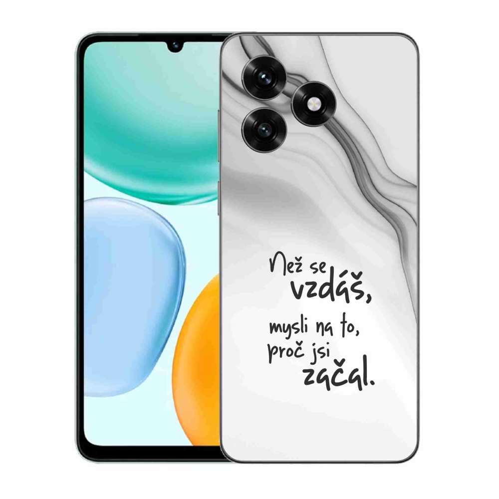 Gelový kryt mmCase na Honor X5c Plus - citát 2 bílé pozadí