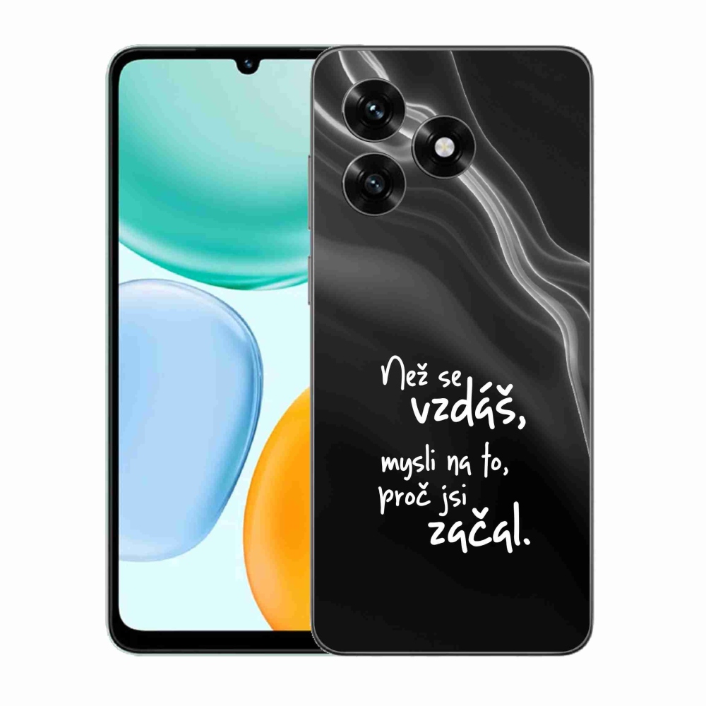 Gelový kryt mmCase na Honor X5c Plus - citát 2 černé pozadí