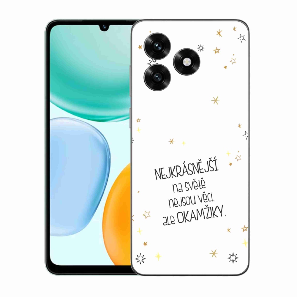 Gelový kryt mmCase na Honor X5c Plus - citát 4 bílé pozadí