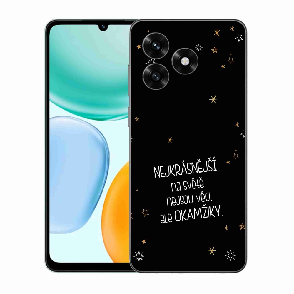 Gelový kryt mmCase na Honor X5c Plus - citát 4 černé pozadí