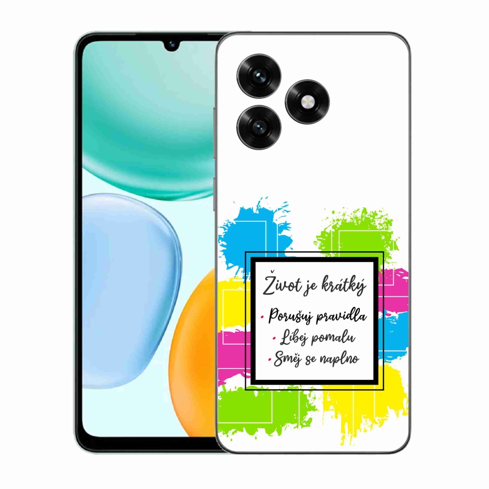 Gelový kryt mmCase na Honor X5c Plus - citát 5 bílé pozadí