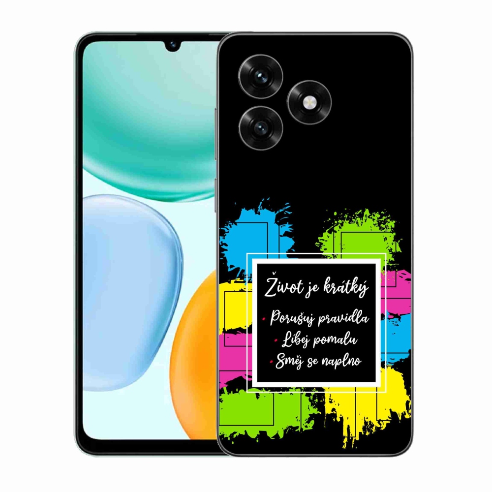 Gelový kryt mmCase na Honor X5c Plus - citát 5 černé pozadí