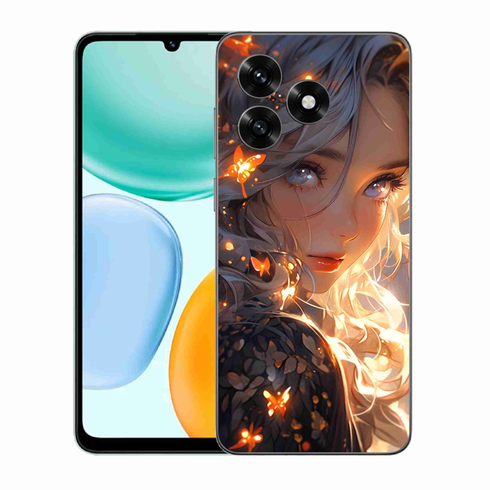Gelový kryt mmCase na Honor X5c Plus - dívka a motýli