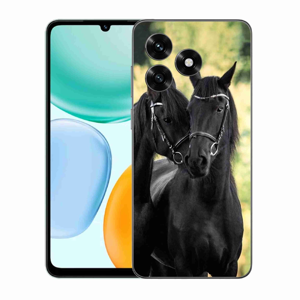 Gelový kryt mmCase na Honor X5c Plus - dva černí koně