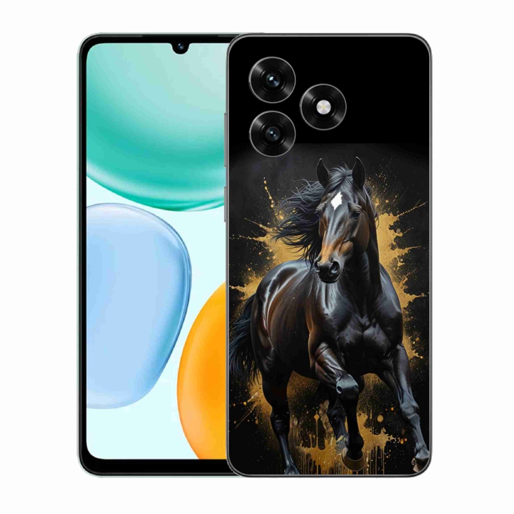 Gelový kryt mmCase na Honor X5c Plus - elegantní černý hřebec
