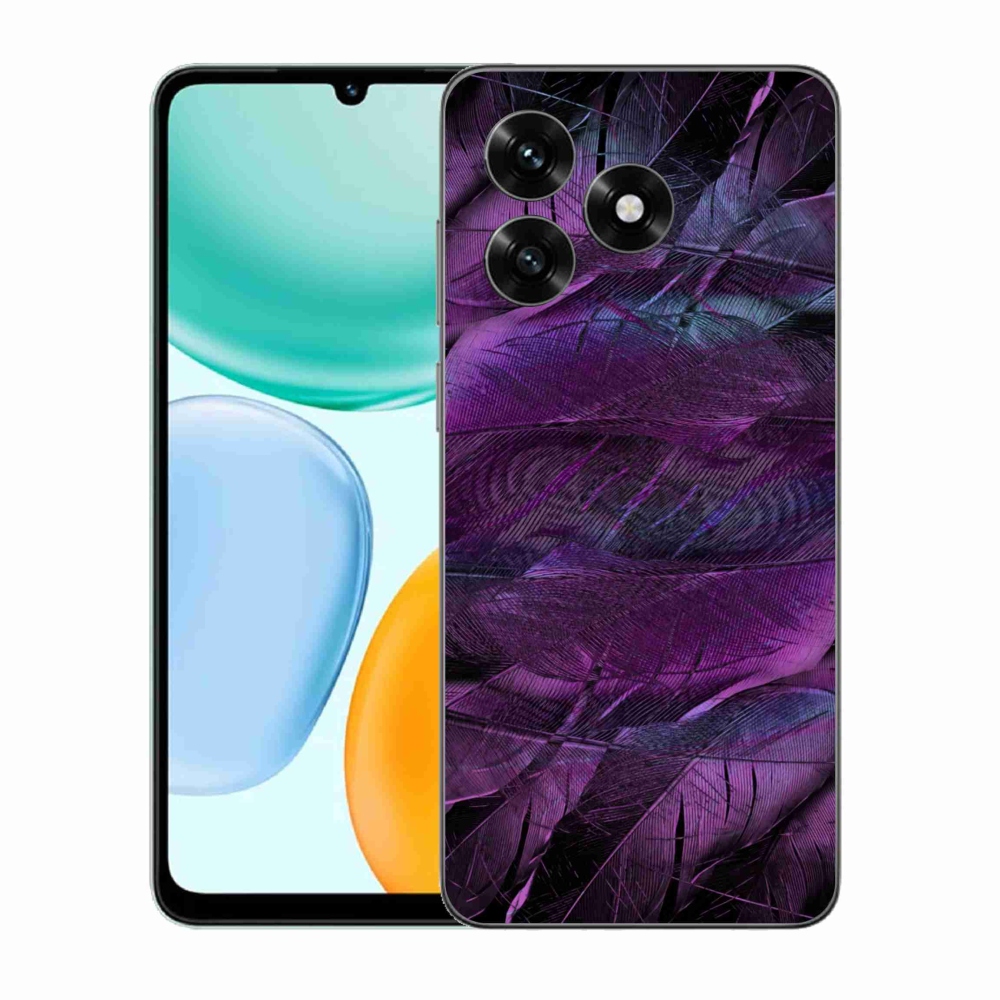 Gelový kryt mmCase na Honor X5c Plus - fialová pírka