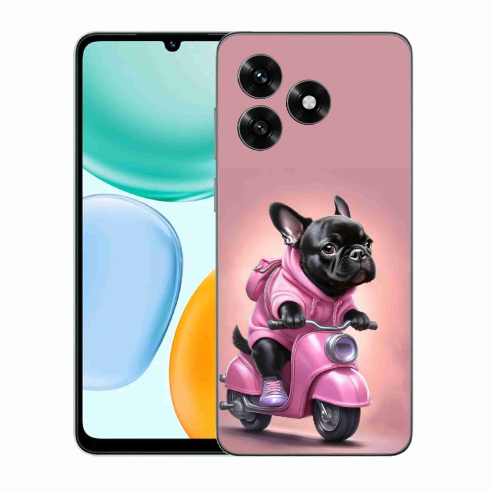 Gelový kryt mmCase na Honor X5c Plus - francouzský buldoček na skútru