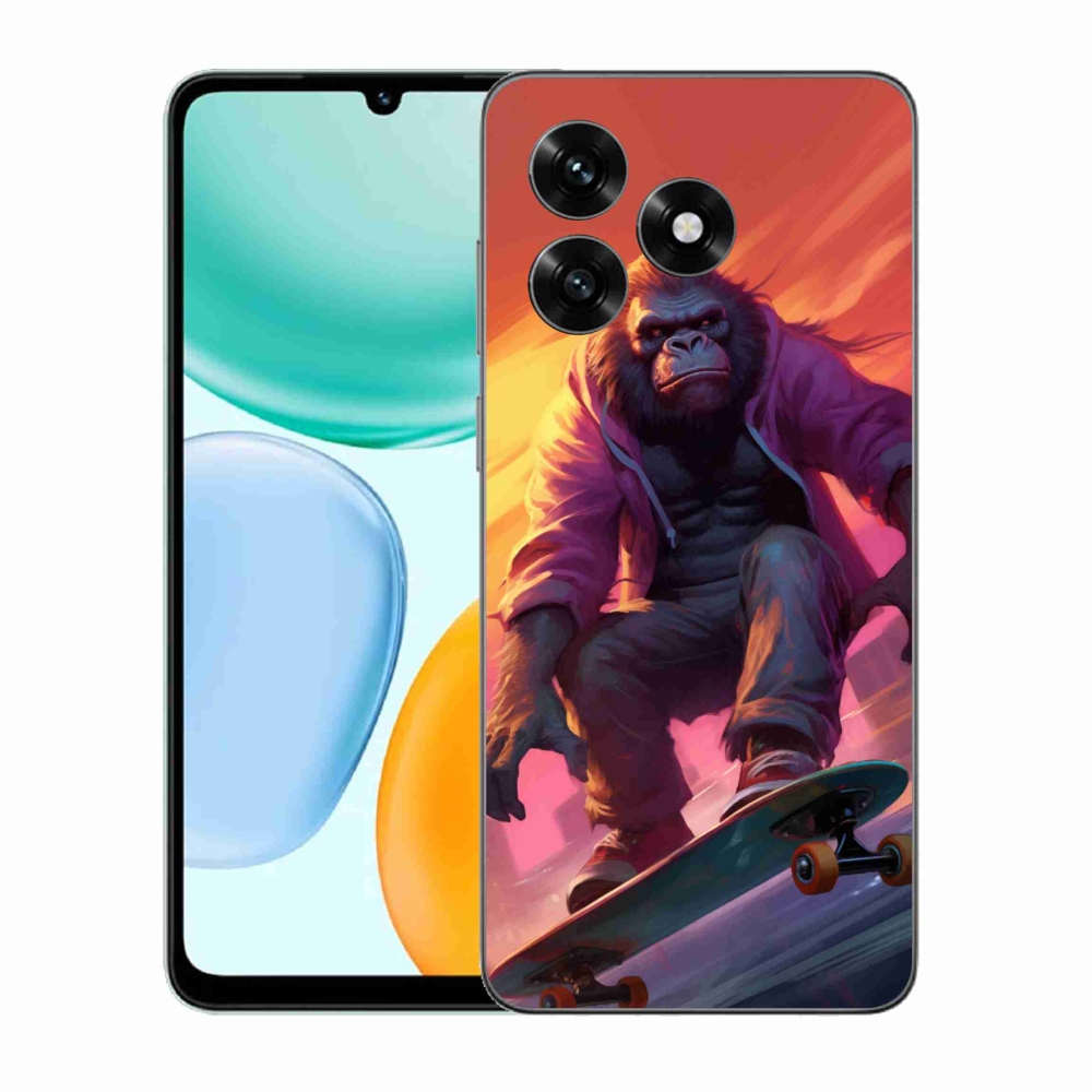 Gelový kryt mmCase na Honor X5c Plus - gorila na skateboardu