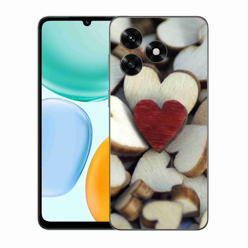 Gelový kryt mmCase na Honor X5c Plus - gravírované červené srdce 