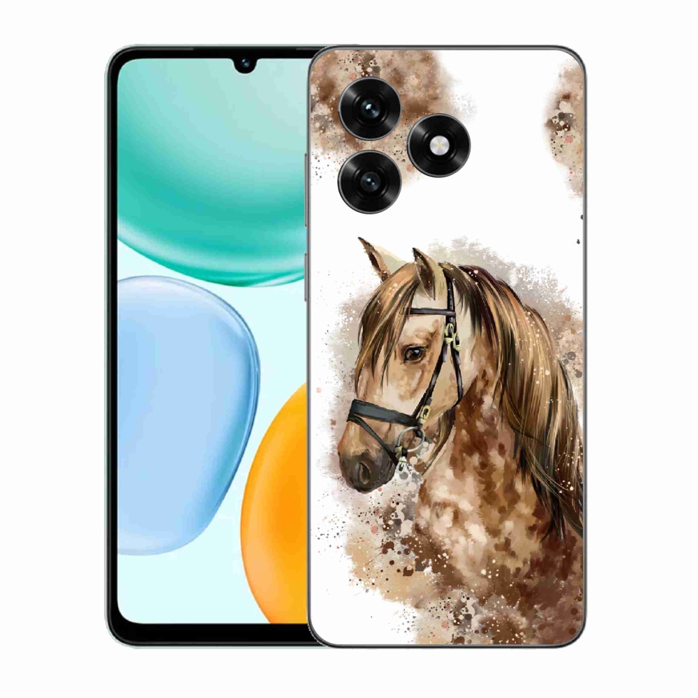 Gelový kryt mmCase na Honor X5c Plus - hnědý kreslený kůň