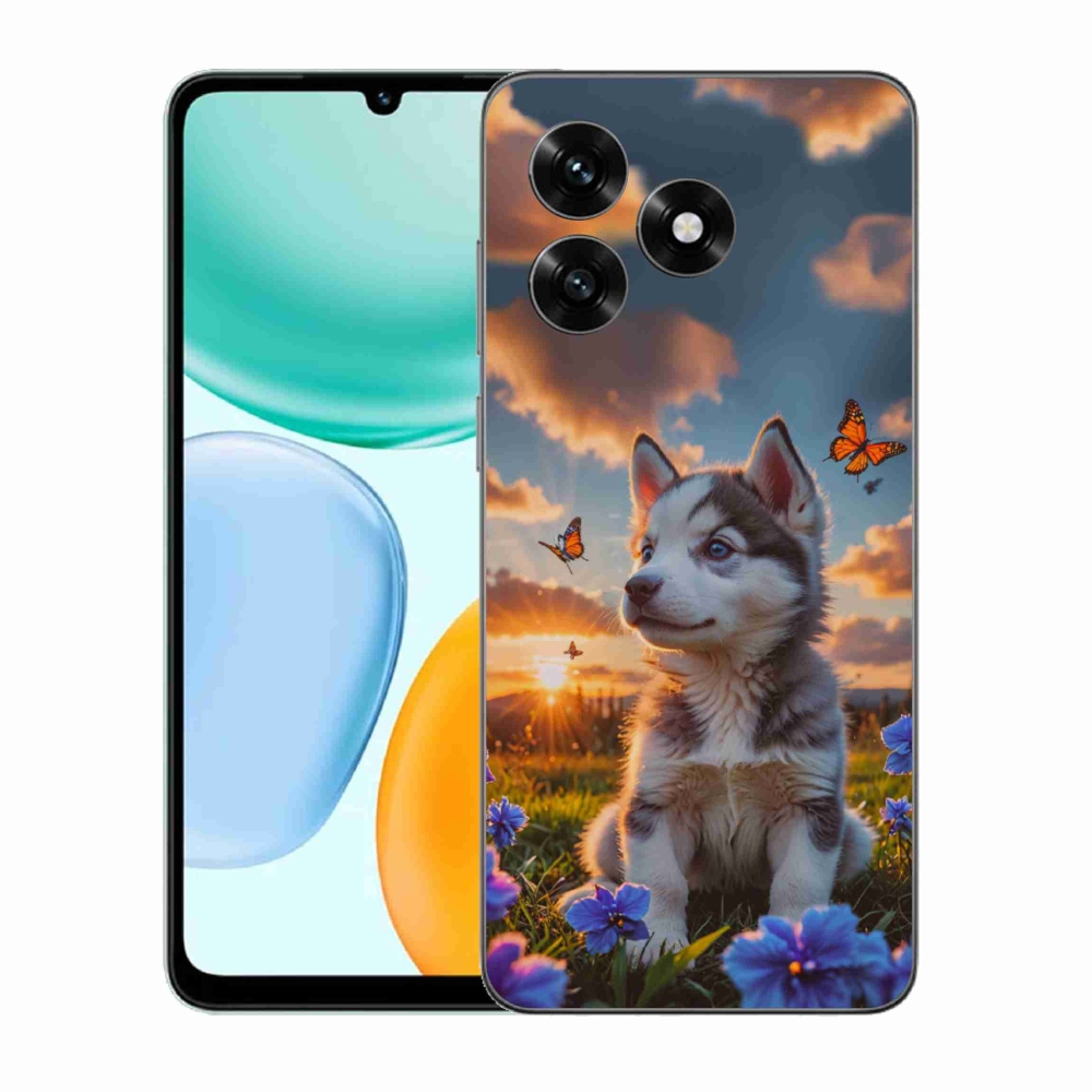 Gelový kryt mmCase na Honor X5c Plus - husky při západu slunce