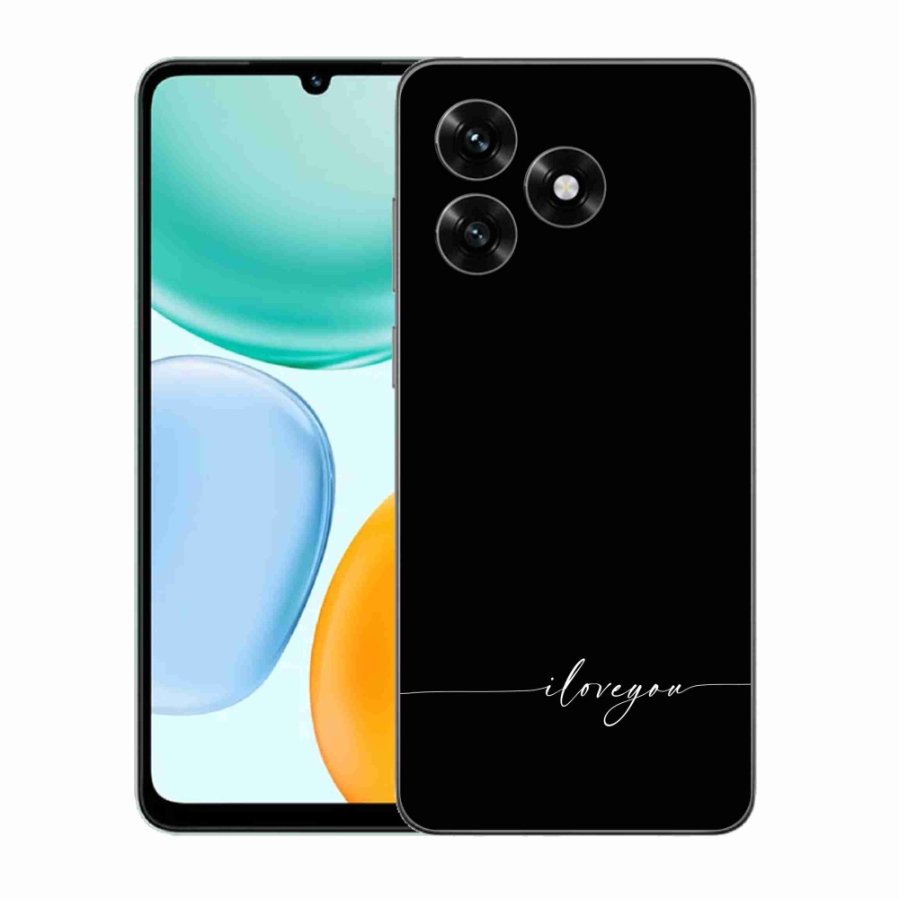Gelový kryt mmCase na Honor X5c Plus - I love you černé pozadí