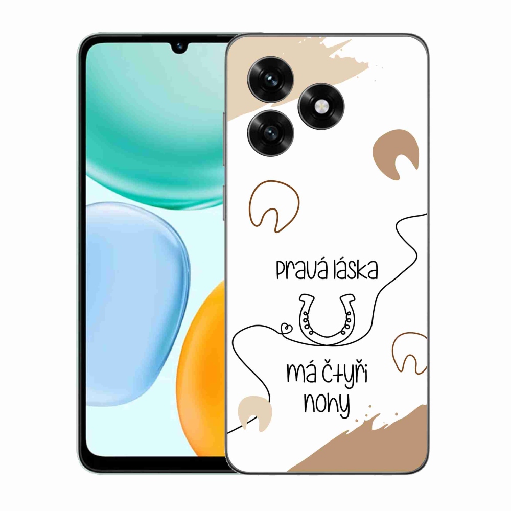 Gelový kryt mmCase na Honor X5c Plus - koňský motiv bílé pozadí