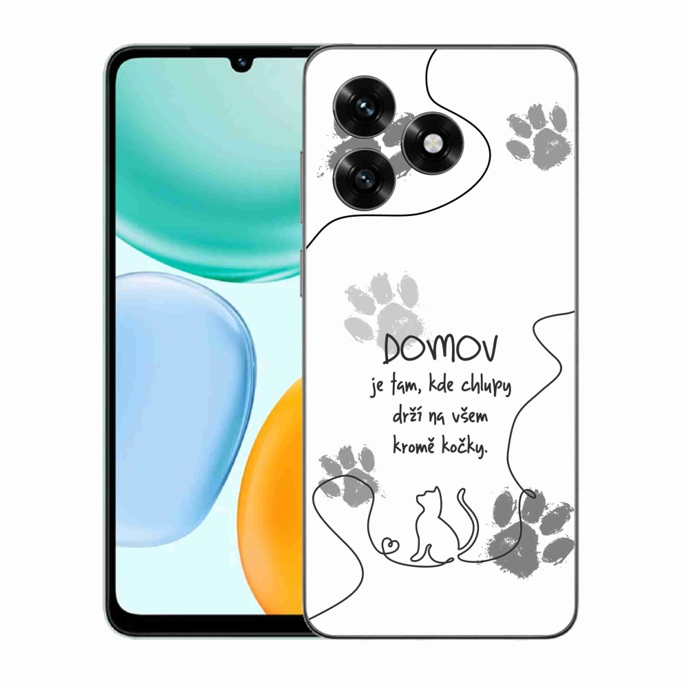 Gelový kryt mmCase na Honor X5c Plus - kočičí motiv bílé pozadí