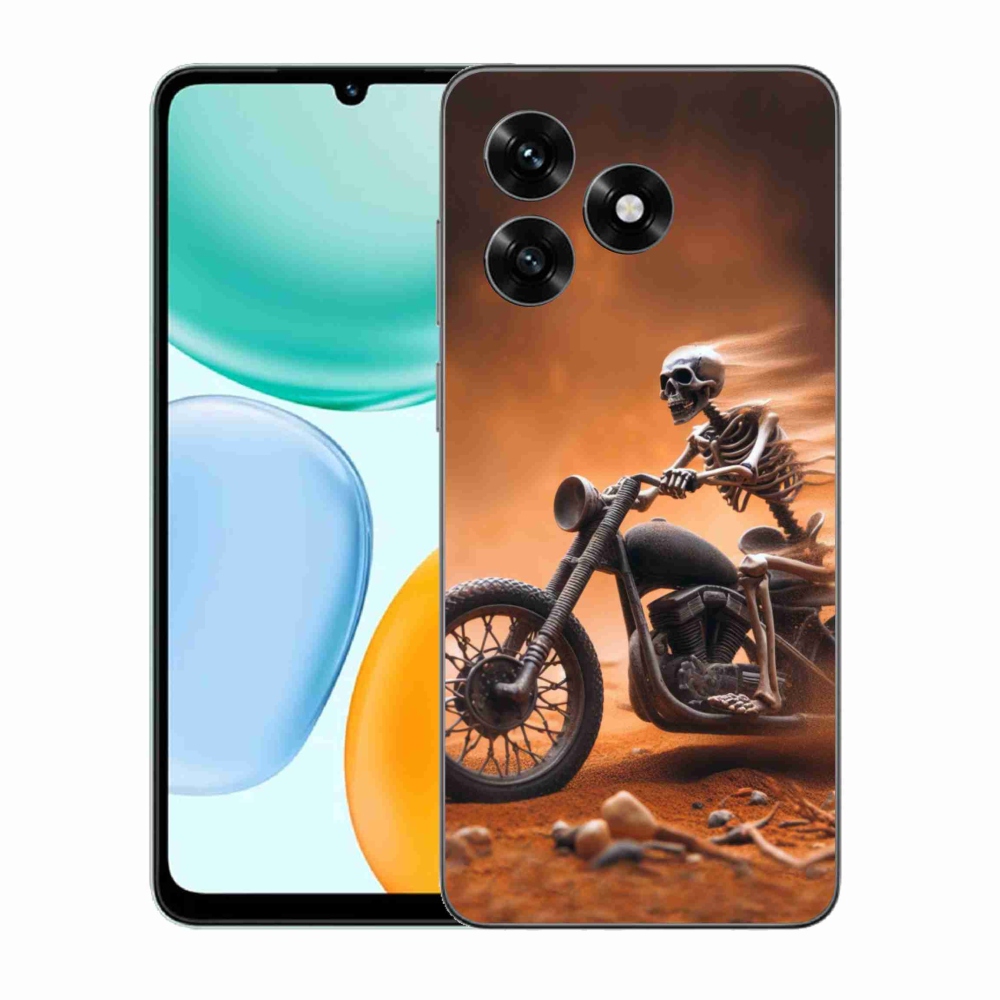Gelový kryt mmCase na Honor X5c Plus - kostra na motorce