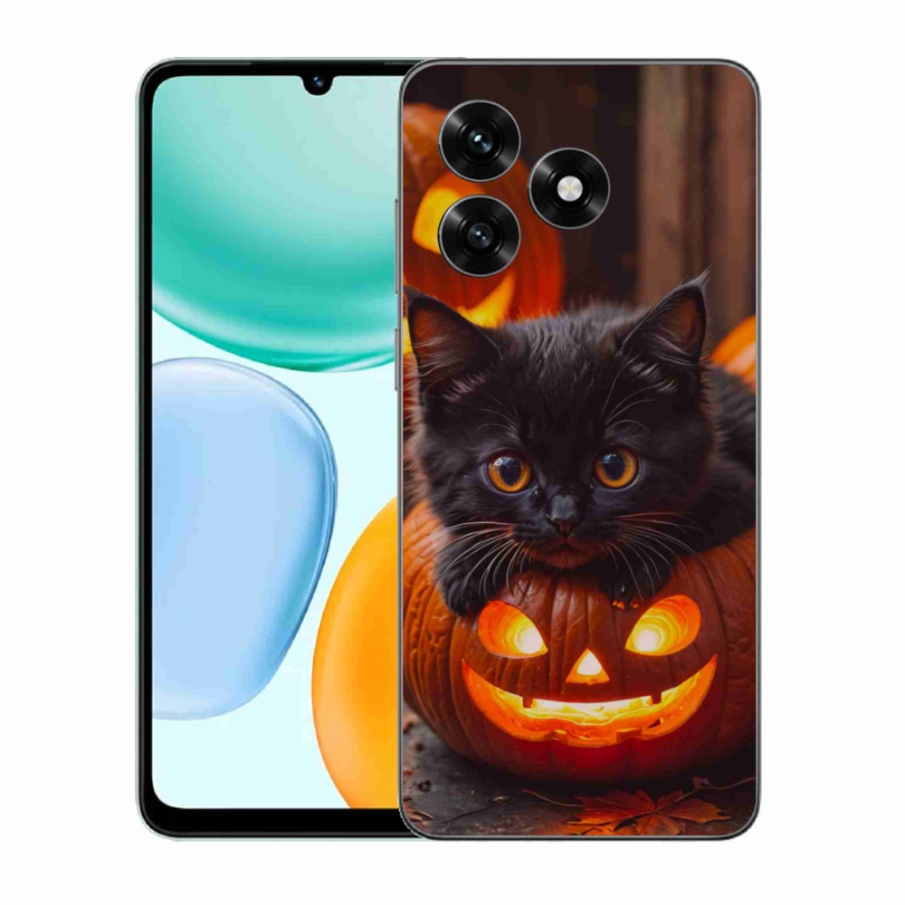 Gelový kryt mmCase na Honor X5c Plus - kotě a dýně