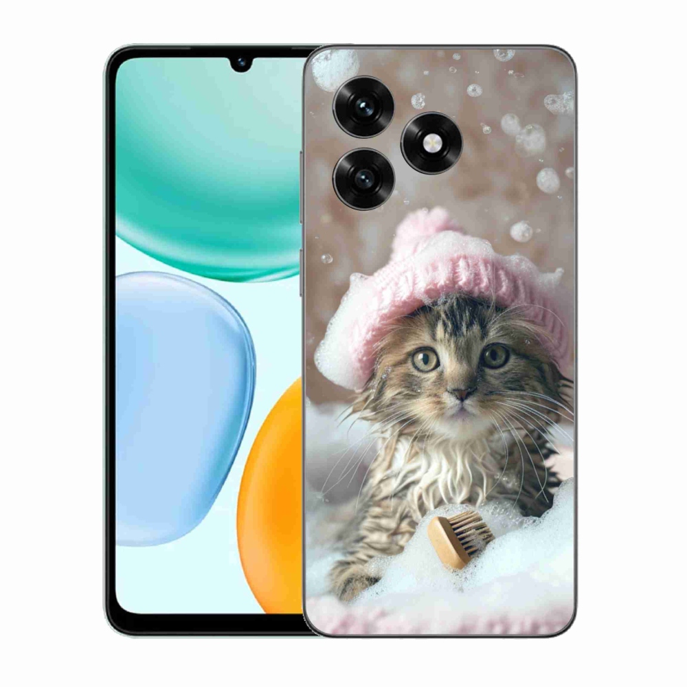 Gelový kryt mmCase na Honor X5c Plus - kotě a koupel