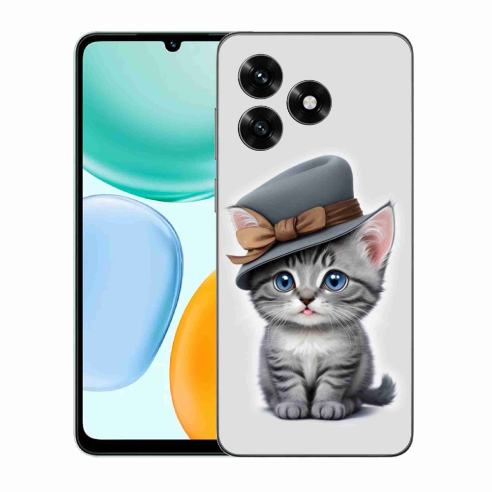 Gelový kryt mmCase na Honor X5c Plus - kotě s kloboukem