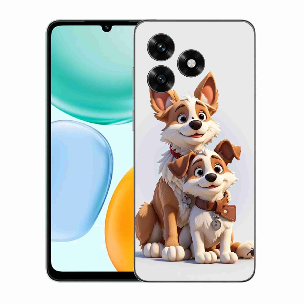 Gelový kryt mmCase na Honor X5c Plus - kreslení psi