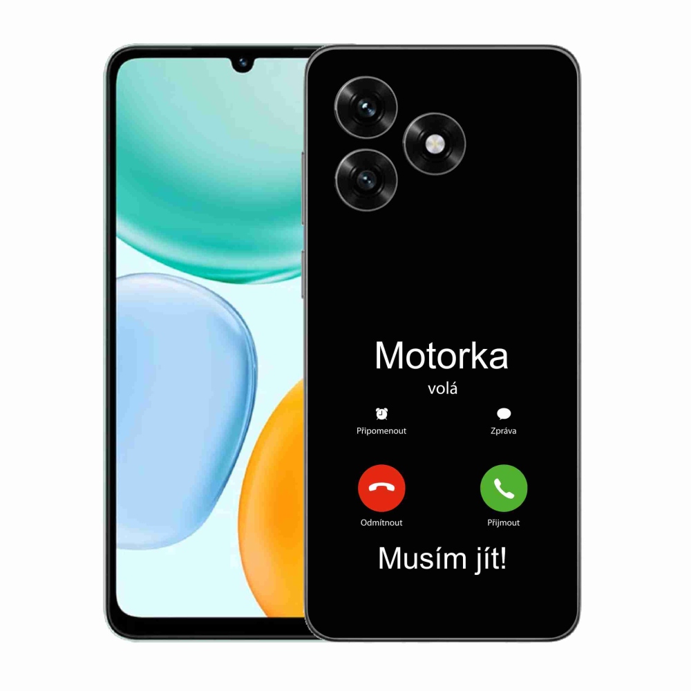 Gelový kryt mmCase na Honor X5c Plus - motorka volá černé pozadí